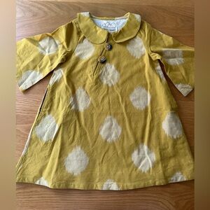 NWT Billow and Bound Boutique Yellow Polka Dot Dress with Peter Pan Collar